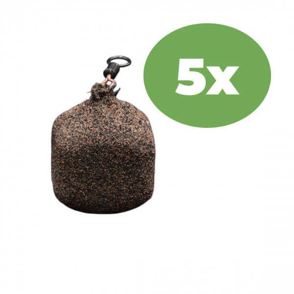 PCB Würfelbleie im 5er-Set in SchlammTarnoptik für das Karpfenangeln